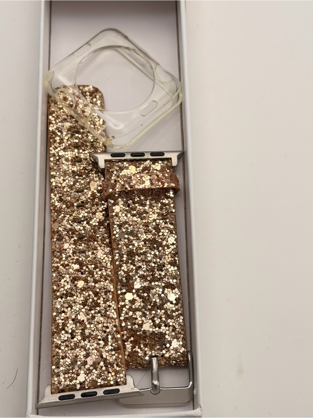 Apple Watch Gold Glitter Band and Case protector